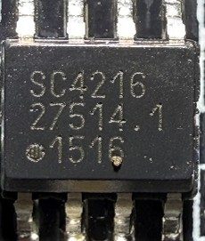 Voltage regulator with low input/low dropout, marked SC4216 27514.1 1516