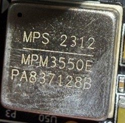DC/DC power module with integrated inductor, marked MPS 2312 MPM3550E PA837128B