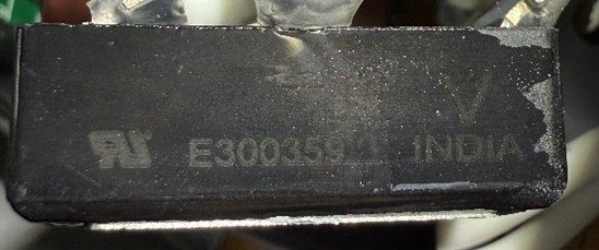 Bridge rectifier, marked VS-26MT / VS-36MT Series E300359 INDIA
