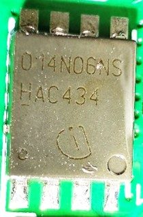 N-channel MOSFET, marked 014N06NS HAC434