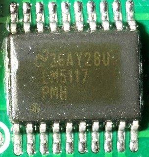 Step-down voltage converter, marked 36AY28U LM5117 PMH