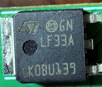 Voltage regulator, marked GN LF33A GK0BU139