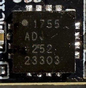 Linear Voltage Regulator, marked 1755 ADJ 252 23303