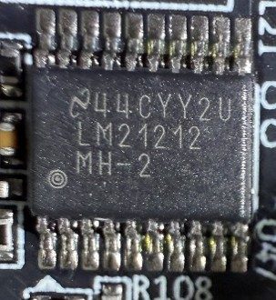 Synchronous Buck Regulator, marked 44CYY2U LM21212 MH-2