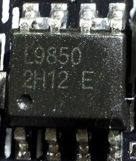 Double N-channel MOSFET, marked L9850 2H12 E