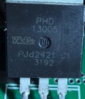 NPN power transistor with an integrated diode, marked PHD 13005 PJd2421 C1 3192
