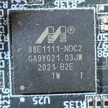 Ethernet transceiver, marked 88E1111-NDC2 GA9Y021.03JW 2021 B2E TW