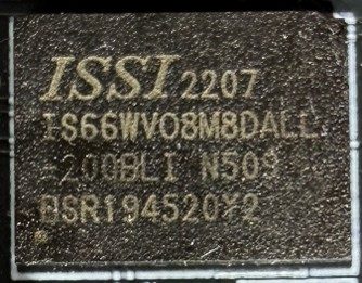 Memory chip, marked ISSI 2207 IS66WV08M8DALL 200BLI N508 DSR194520Y2
