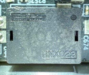 DC line filter, marked BNX023
