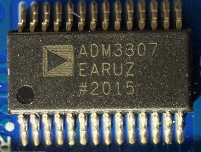 Transceiver, marked ADM3307 EARUZ #2015