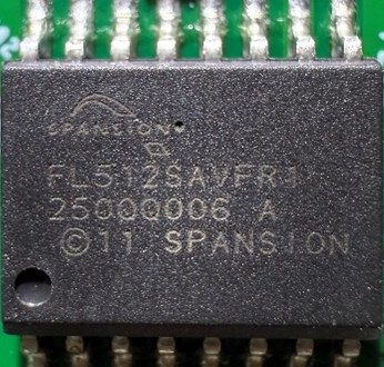 Memory chip, marked FL512SAVFR1 2500006 A 11 SPANSION