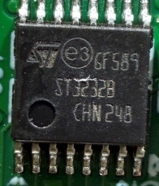 RS-232 driver, marked GF589 ST3232B CHN248