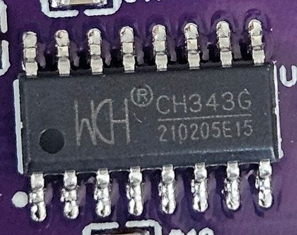 USB to UART Converter, marked CH343G 210205E15