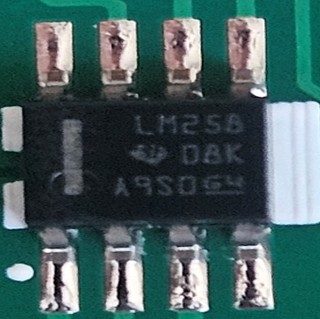 Operational amplifier, marked LM258 D8K A9S0 G4