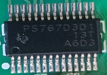 Voltage regulator with two outputs, marked PS767D301 13T A6D3