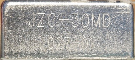 Electromagnetic relay, marked JZC-30MD 027-01