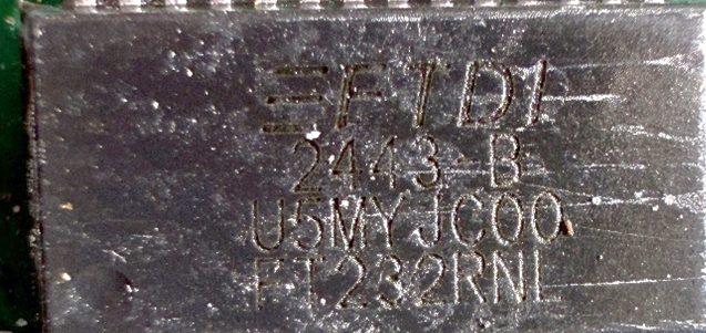 Slave to UART Converter, marked FTDI 2443-B U5MYJC00 FT232RNL