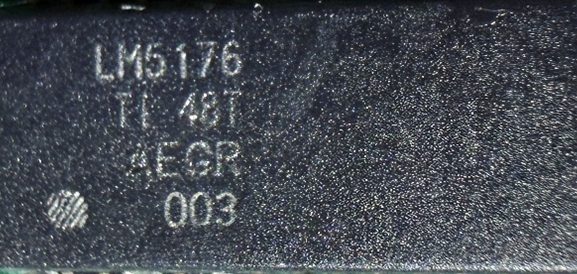 Operational amplifier, marked LM5176 TI 48T AEGR 003