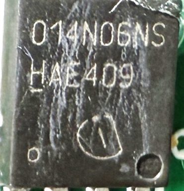 Transistor, marked 014N06NS HAE409