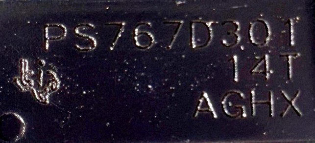 Voltage regulator, marked PS767D301 14T AGHX
