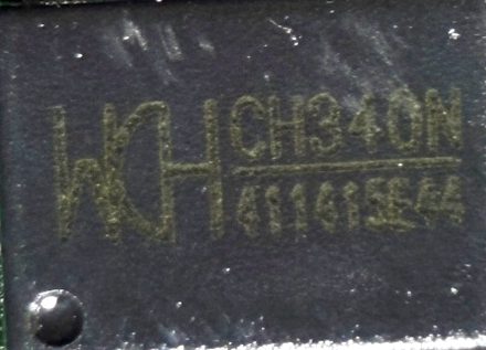 SB to UART Bridge Controller, marked CH340N 411415E44