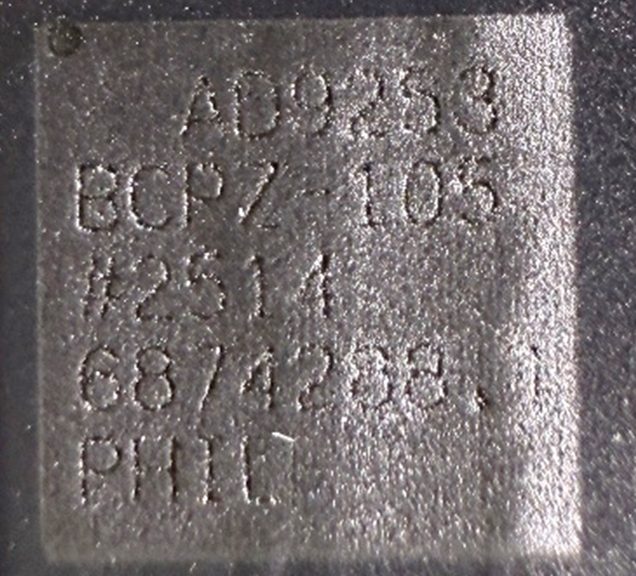 Analog-to-Digital Converter, marked AD9253 BCPZ 105 #2514 6874288.1 PHIL