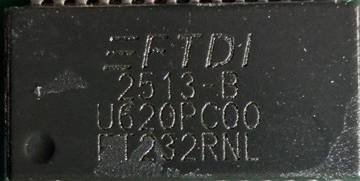 Slave to UART Converter, marked FTDI 2513 B U620PC00 FT232RNL