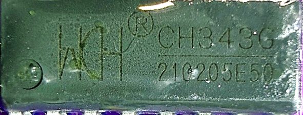 USB to UART Bridge Controller, marked WCH CH343G 210205E50