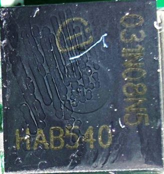 Transistor, marked HAB540 031N08N5