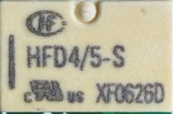 Relay, marked HFD4/5-S XF0626D