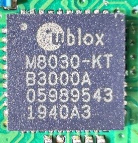 GNSS module, marked M8030-KT B3000A 05989543 1940А3