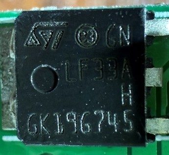 Voltage regulator, marked GN LF33A GK19G745