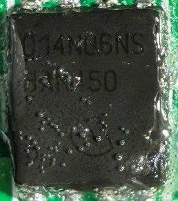 Transistor, marked 014N06NS HAB450