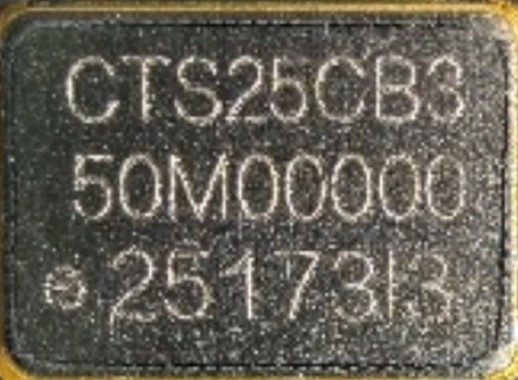 Clock generator, marked CTS25CB3 50M00000 2517313