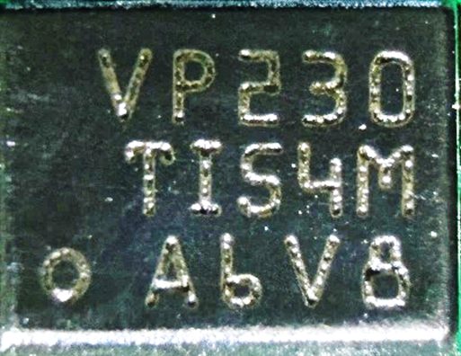 CAN transceiver, marked VP230 TI54M A6V8