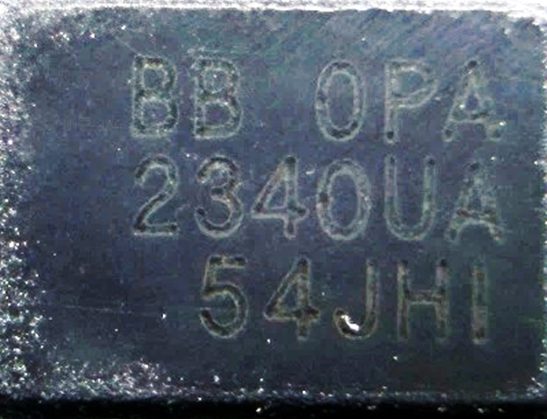 Operational amplifier, marked BB OPA 2340UA 54JHI