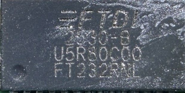 Slave to UART Converter, marked FTDI 2530-B U5R80C00 FT232RNL