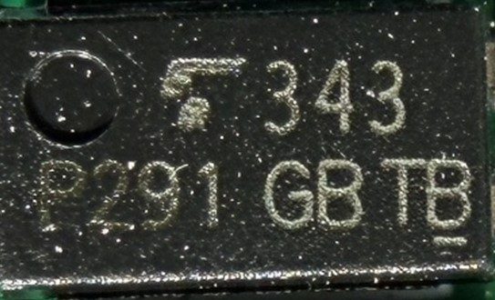 Phototransistor, marked 343 P291 GB TB