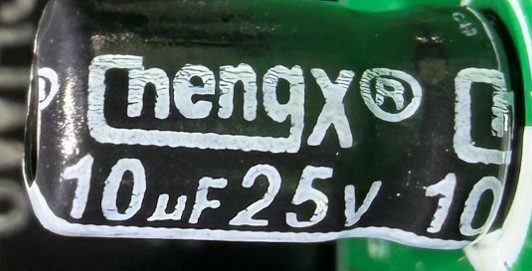 Capacitor, marked 10Uf25v