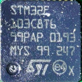 Microcontroller, marked STM32F 103C8T6 99PAP 0193 MYS 99 247