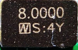 Quartz resonator, marked 8.0000 S:4Y