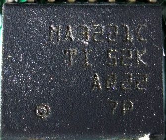 RS-232 line driver/receiver, marked MA3221C TI 52K AQ22 7P