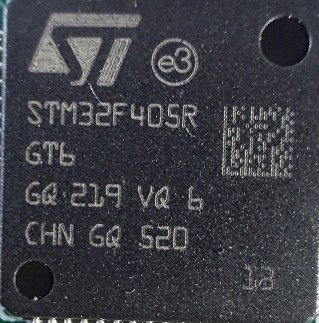 Microcontroller, marked STM32F405R GT6 GQ219 VQ 6 CHN GQ 520
