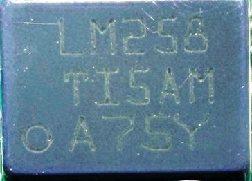 Operational amplifier, marked LM258 TI5AM A75Y