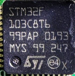 Microcontroller, marked STM32F 103C8T6 99PAP 0193 MYS 99 247