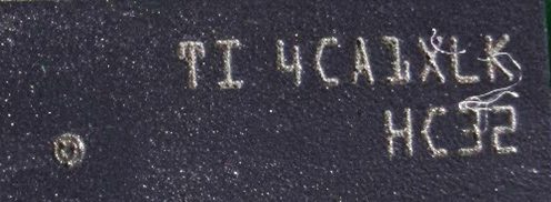 Microchip, marked TI 4CAIXLK HC32