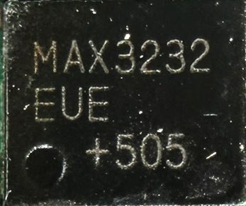 Multichannel RS-232 line driver and receiver, marked MAX3232 EUE +505