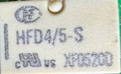 Relay, marked HFD4/5-S XF05200
