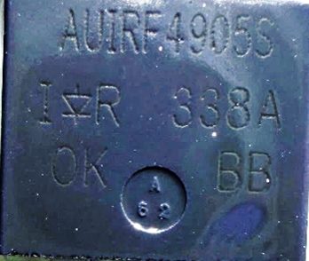 MOSFET, marked AUIRF4905S 338A OK BB