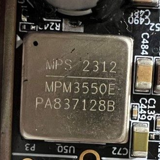 DC/DC power module with integrated inductor, marked MPS 2312 MPM3550E PA837128B